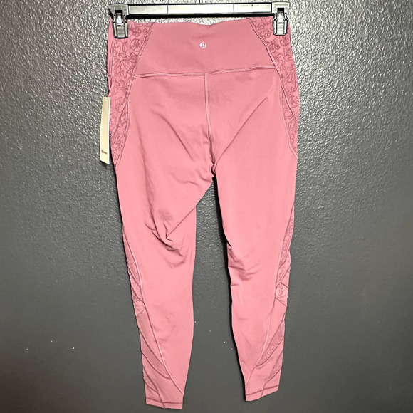 Lululemon Women's Wunder Under High-Rise Tight Flocked 28" Plumful Size 10 NWT - Picture 6 of 10